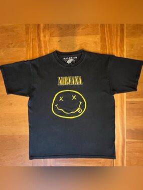 Modern Nirvana Heavyweight Embroidered Graphic Tee Men's Size L